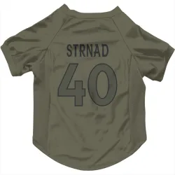 Denver Broncos Justin Strnad Olive Pet Jersey for Dog & Cat