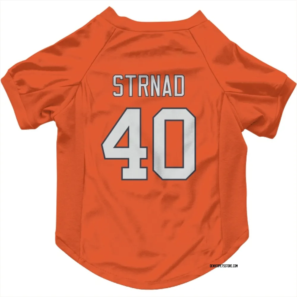 Denver Broncos Justin Strnad Orange Pet Jersey for Dog & Cat