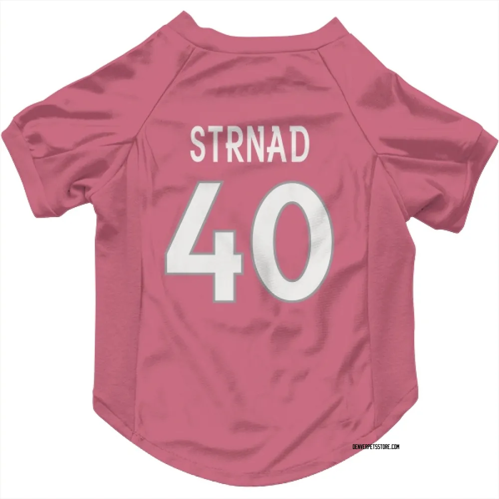 Denver Broncos Justin Strnad Pink Pet Jersey for Dog & Cat