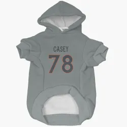 Denver Broncos Kage Casey Gray Pet Hoodie for Dog & Cat