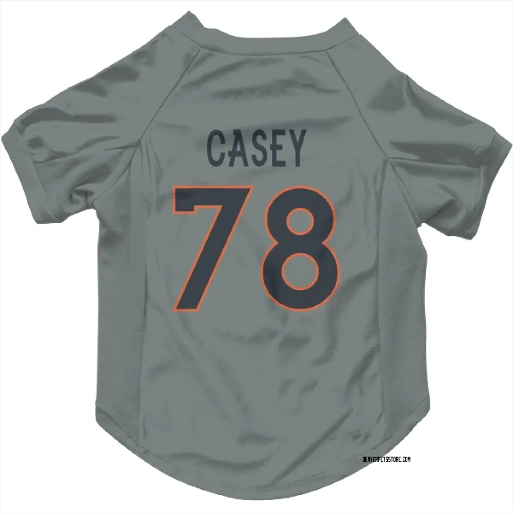 Denver Broncos Kage Casey Gray Pet Jersey for Dog & Cat