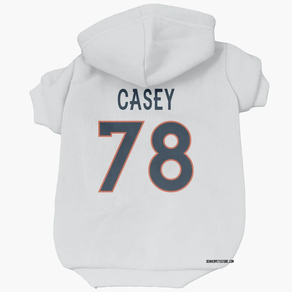 Denver Broncos Kage Casey White Pet Hoodie for Dog & Cat