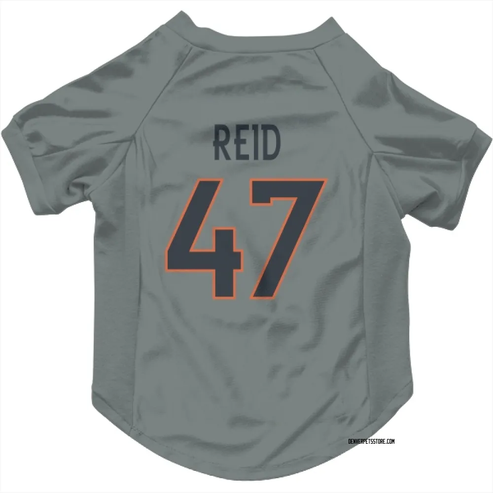 Denver Broncos Karene Reid Gray Pet Jersey for Dog & Cat