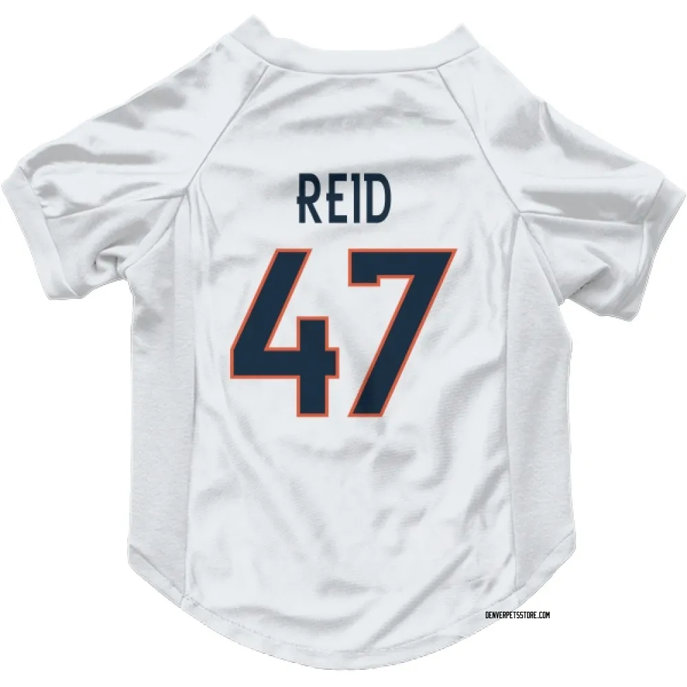 Denver Broncos Karene Reid White Pet Jersey for Dog & Cat