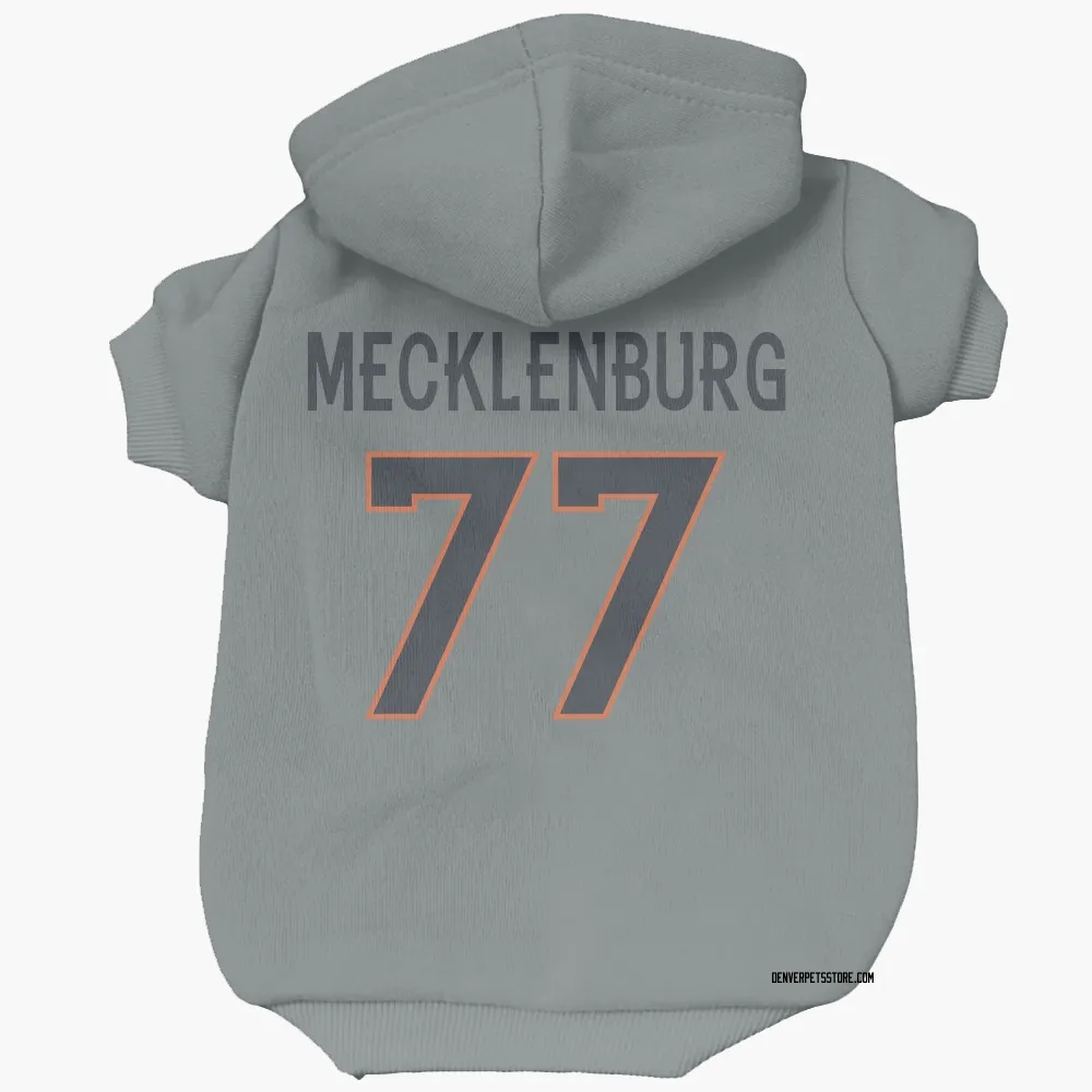 Denver Broncos Karl Mecklenburg Gray Pet Hoodie for Dog & Cat