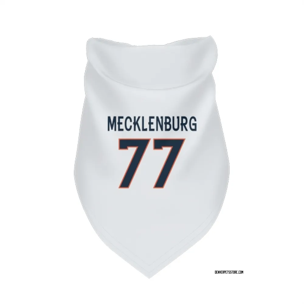 Denver Broncos Karl Mecklenburg White Pet Bandana for Dog & Cat