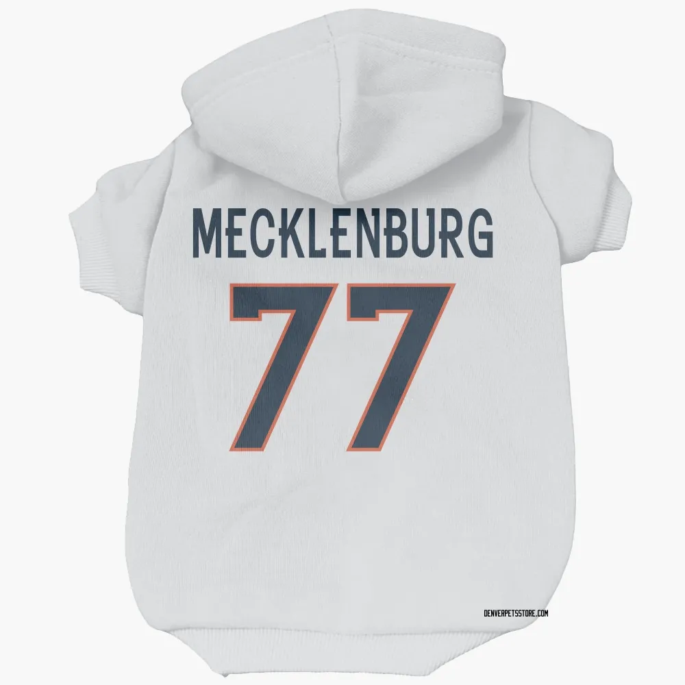 Denver Broncos Karl Mecklenburg White Pet Hoodie for Dog & Cat