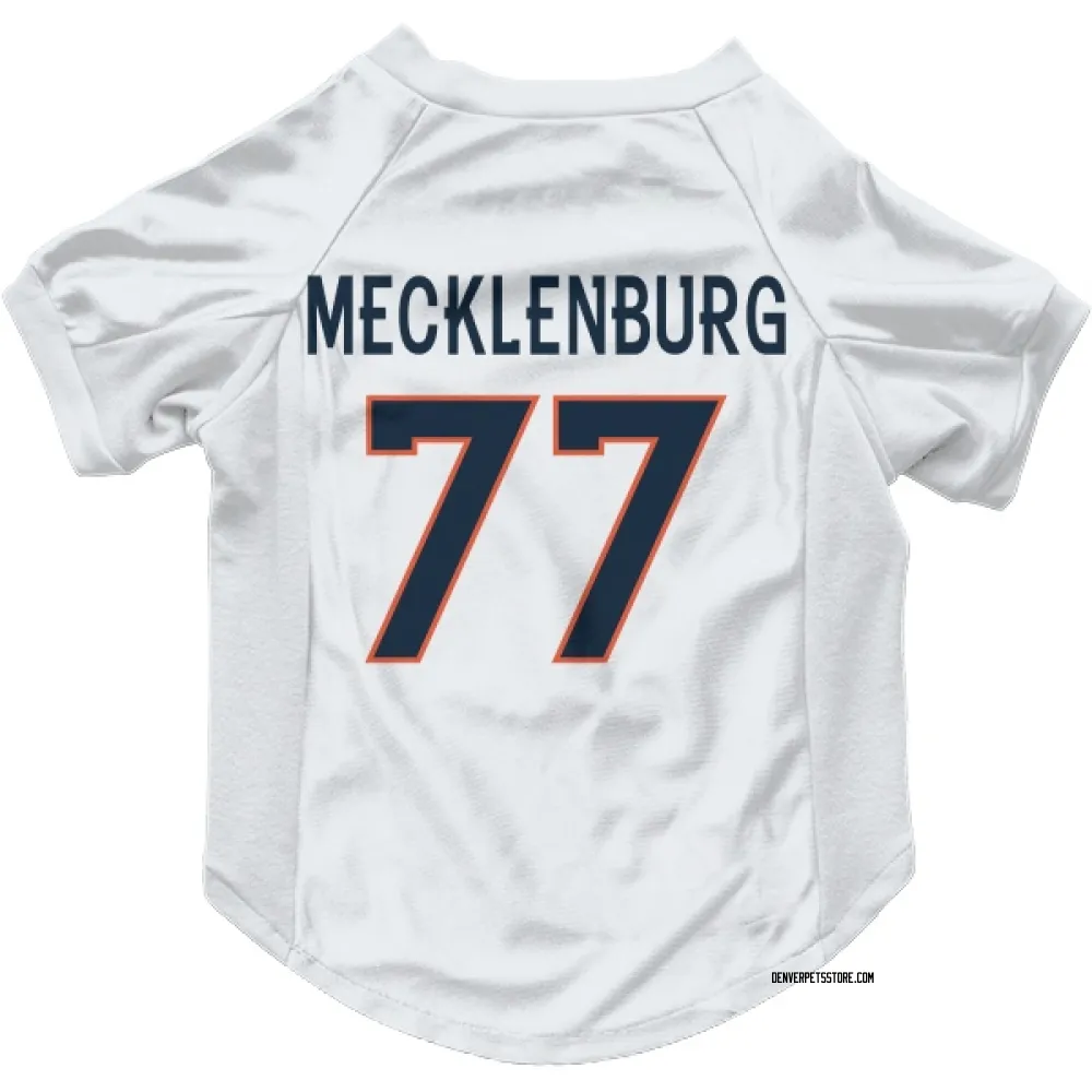 Denver Broncos Karl Mecklenburg White Pet Jersey for Dog & Cat