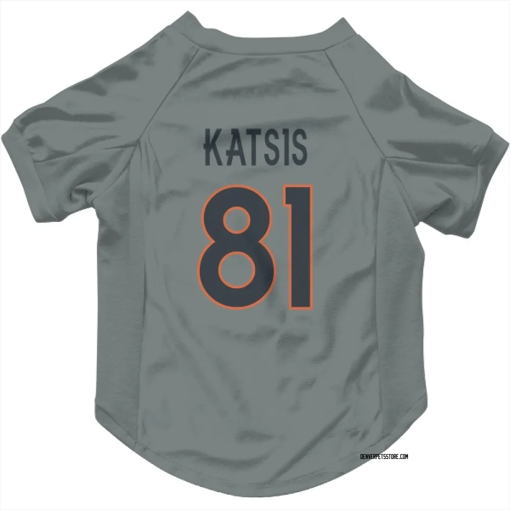 Denver Broncos Kolbe Katsis Gray Pet Jersey for Dog & Cat