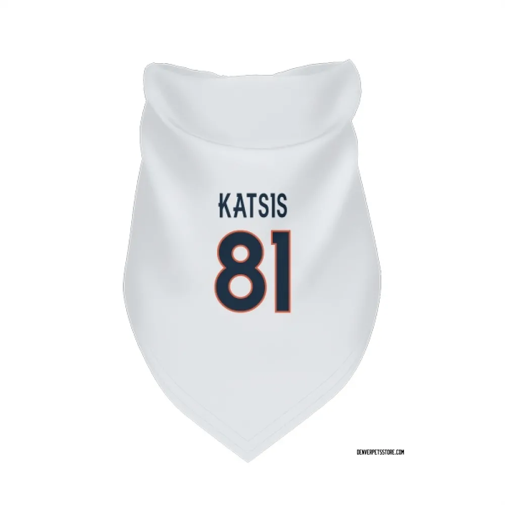 Denver Broncos Kolbe Katsis White Pet Bandana for Dog & Cat