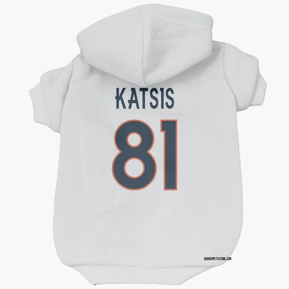 Denver Broncos Kolbe Katsis White Pet Hoodie for Dog & Cat