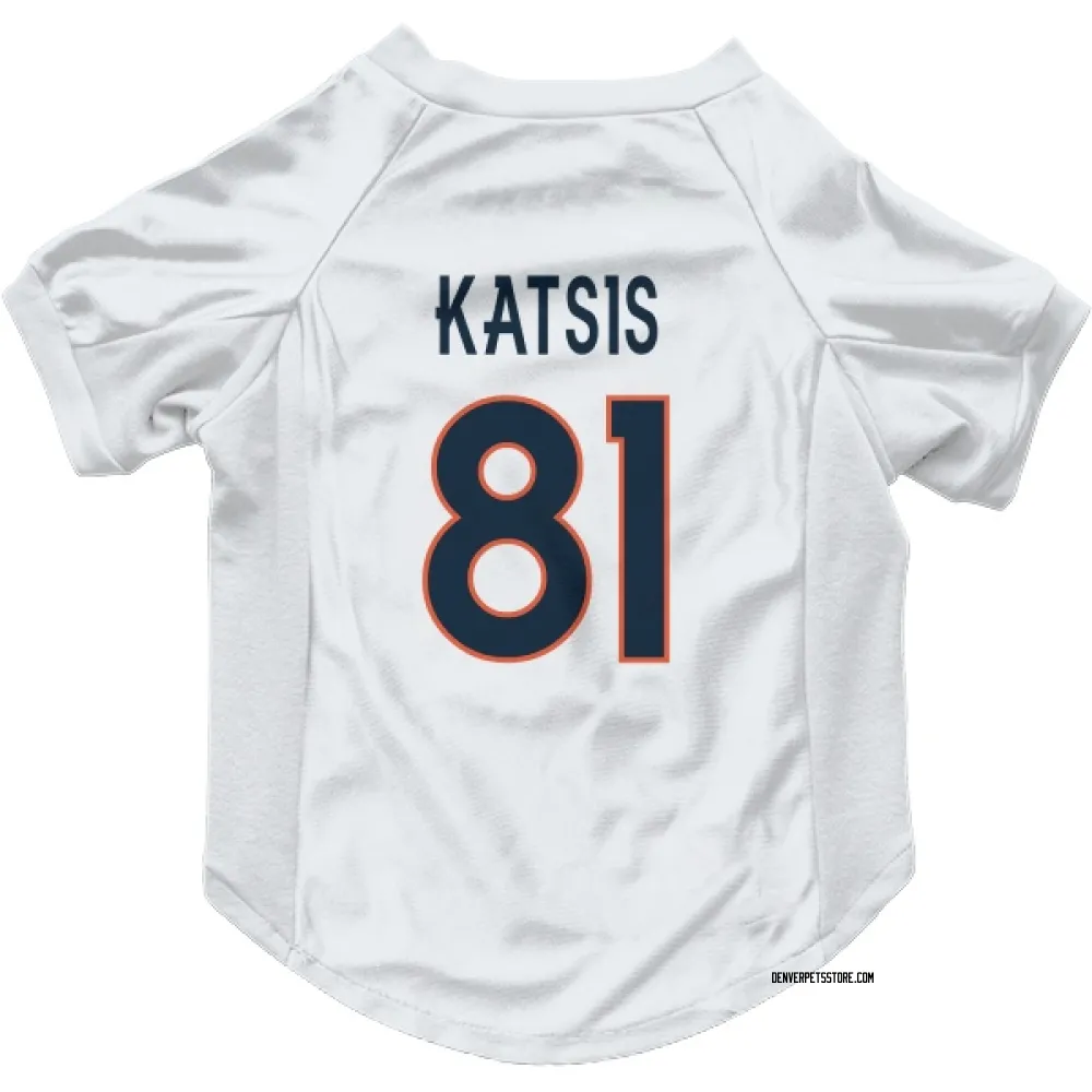 Denver Broncos Kolbe Katsis White Pet Jersey for Dog & Cat