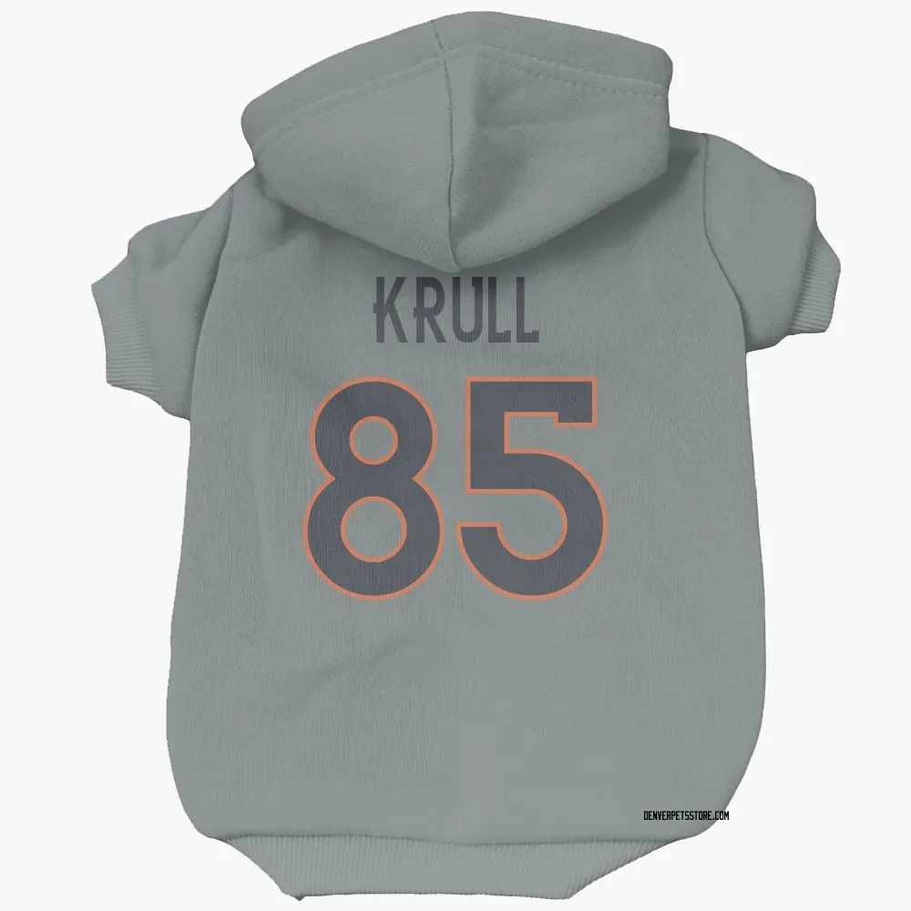 Denver Broncos Lucas Krull Gray Pet Hoodie for Dog & Cat
