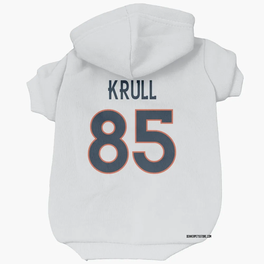 Denver Broncos Lucas Krull White Pet Hoodie for Dog & Cat