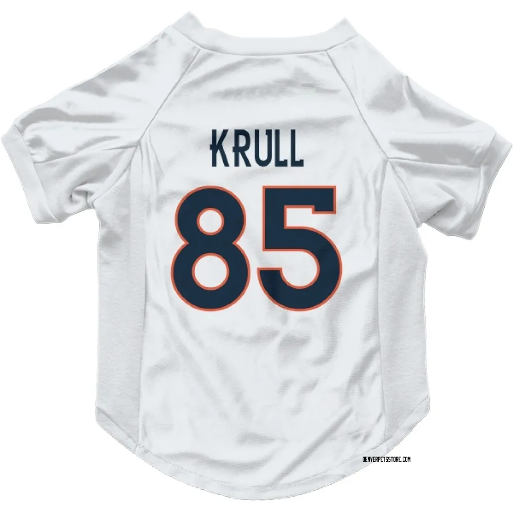Denver Broncos Lucas Krull White Pet Jersey for Dog & Cat