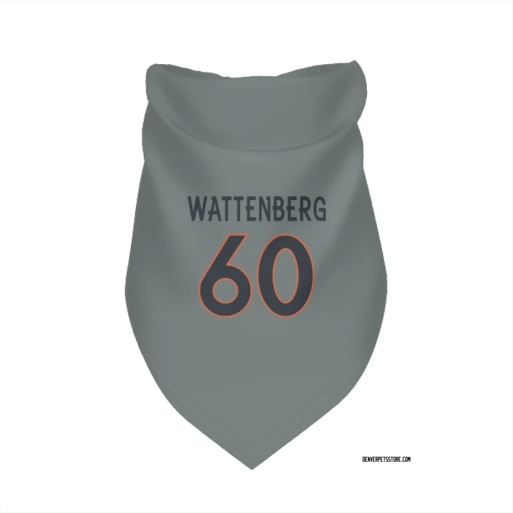Denver Broncos Luke Wattenberg Gray Pet Bandana for Dog & Cat