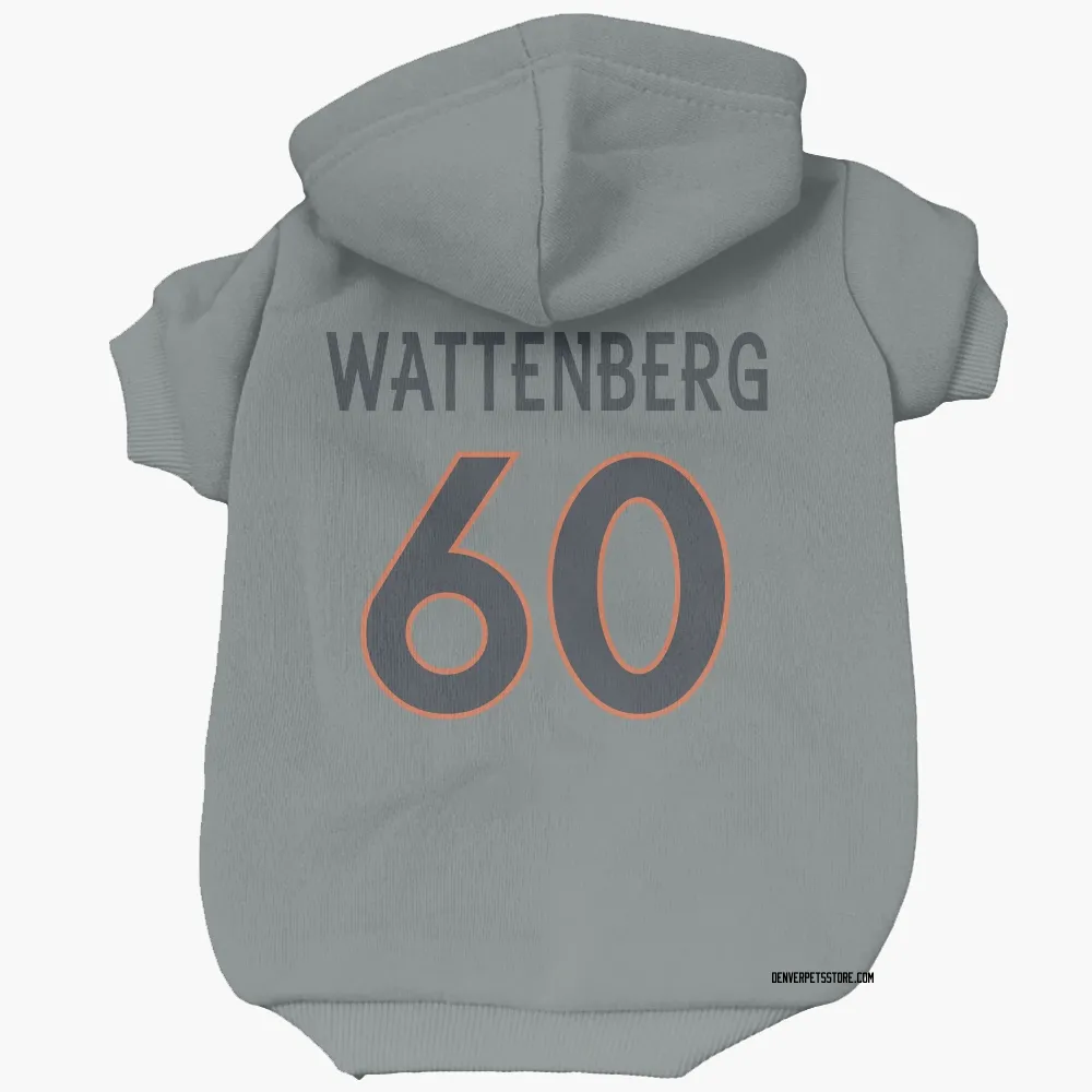 Denver Broncos Luke Wattenberg Gray Pet Hoodie for Dog & Cat