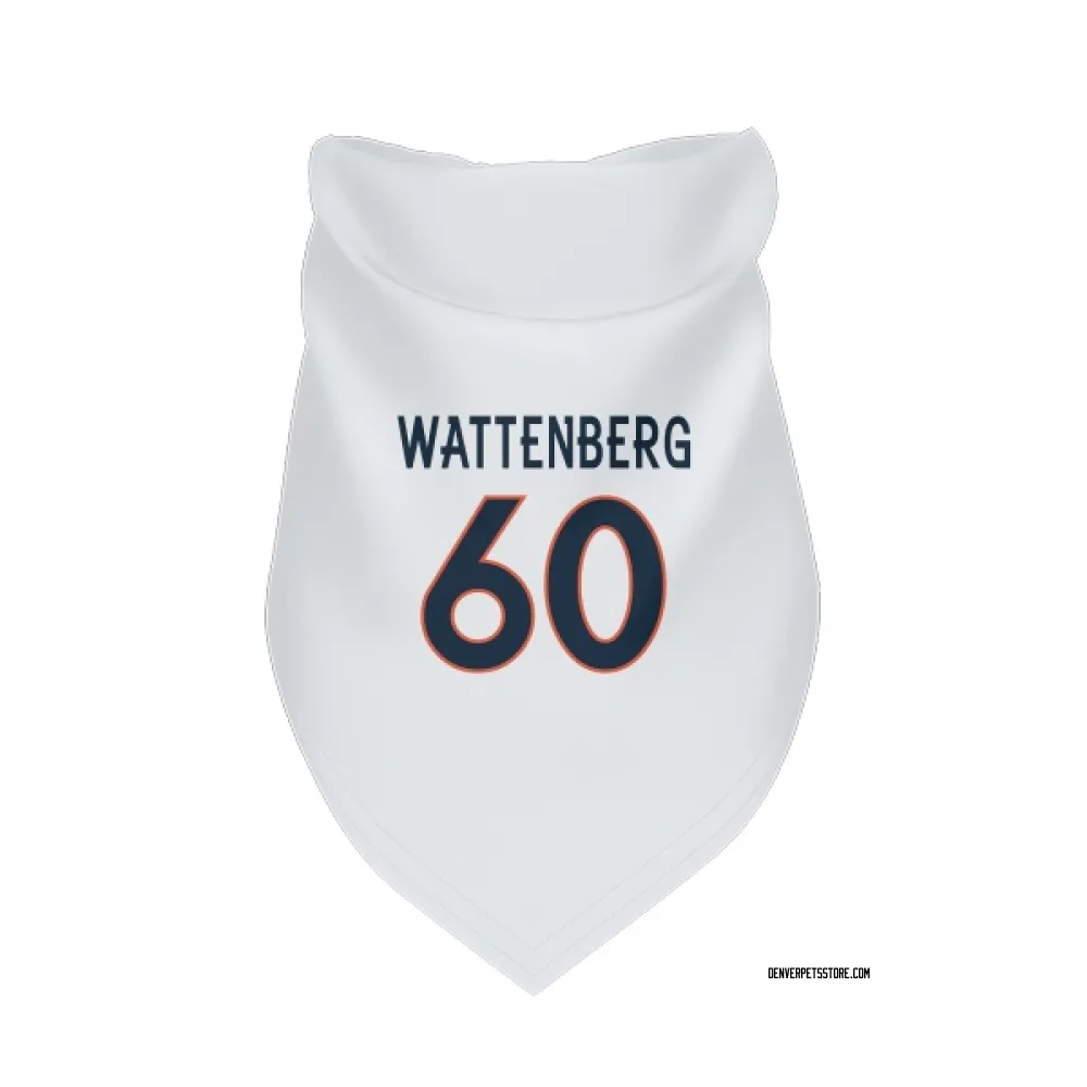 Denver Broncos Luke Wattenberg White Pet Bandana for Dog & Cat