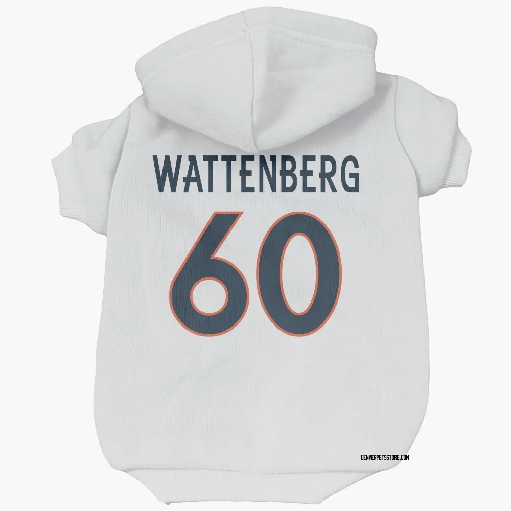 Denver Broncos Luke Wattenberg White Pet Hoodie for Dog & Cat