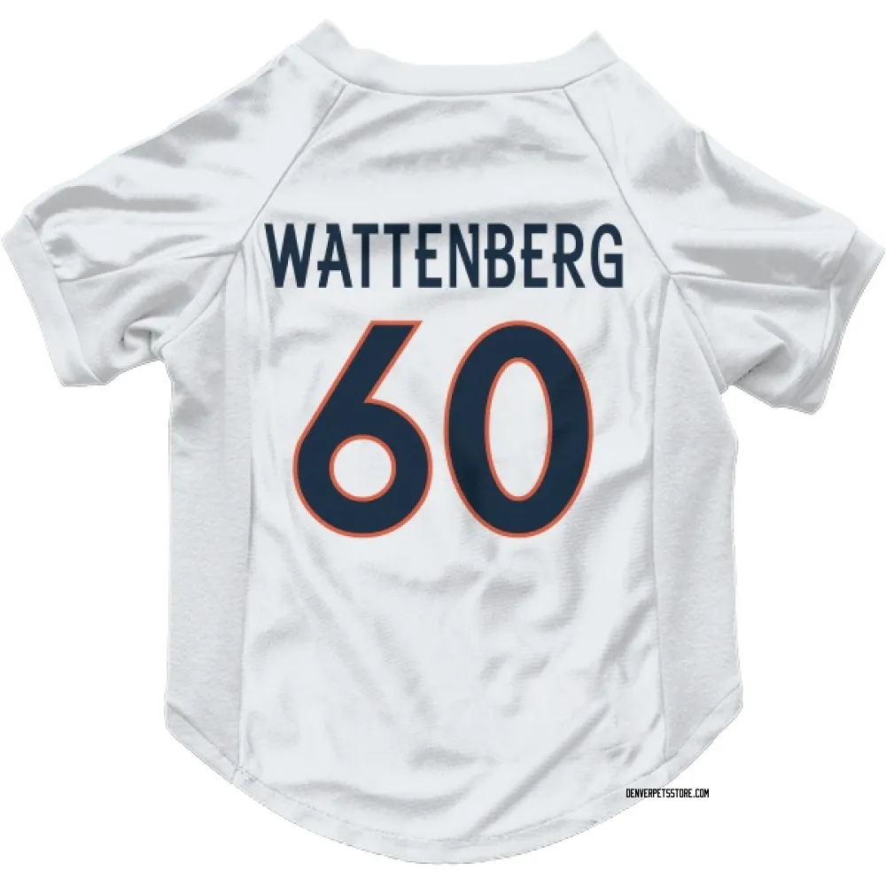 Denver Broncos Luke Wattenberg White Pet Jersey for Dog & Cat