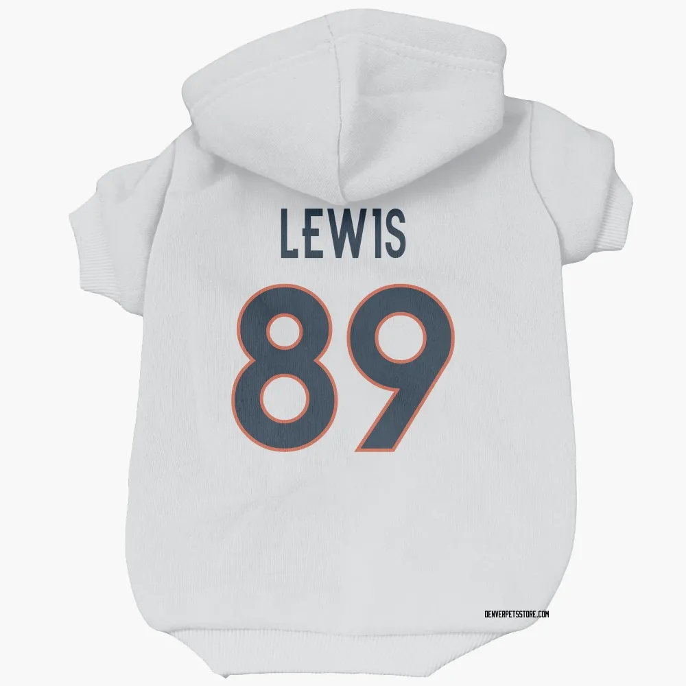 Denver Broncos Marcedes Lewis White Pet Hoodie for Dog & Cat