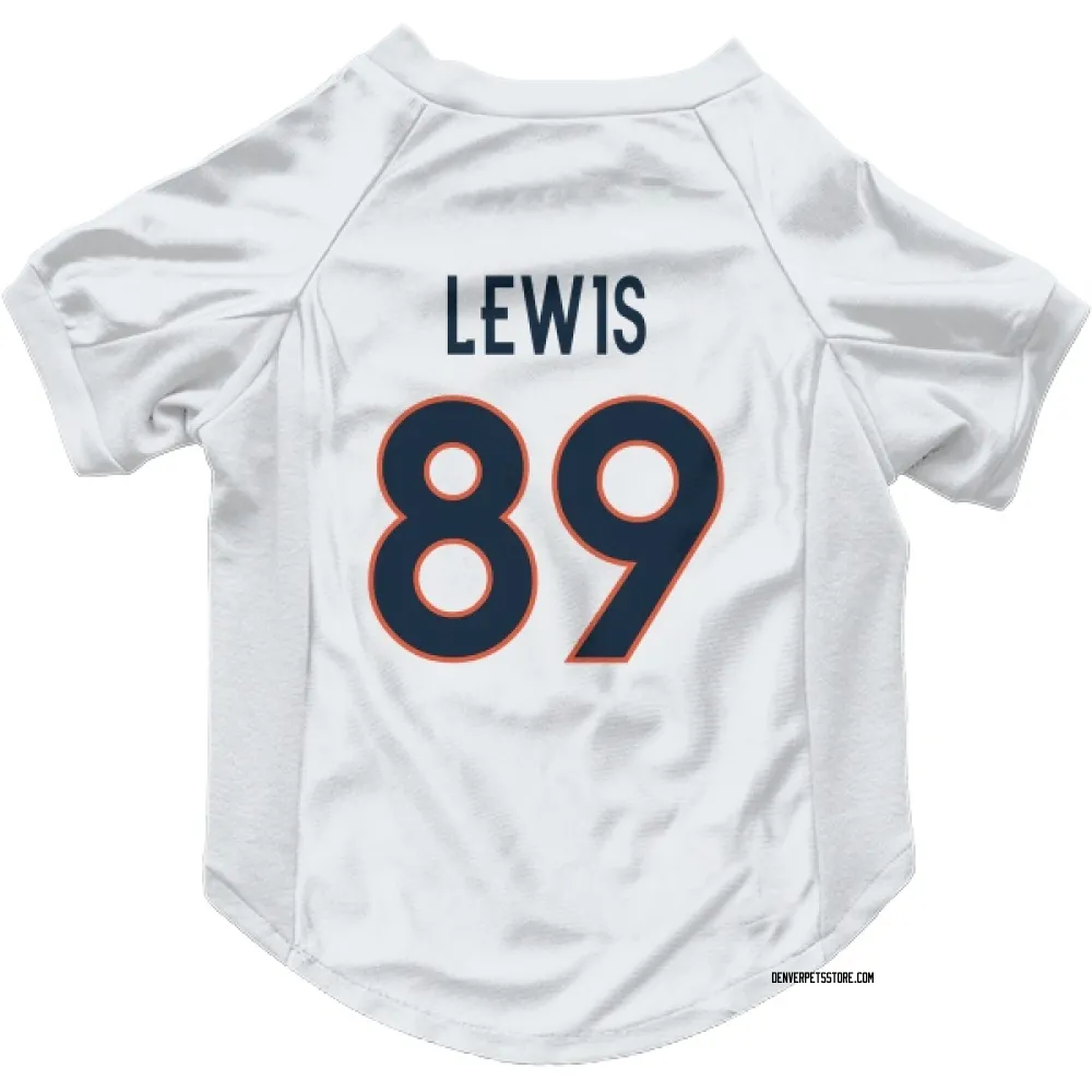 Denver Broncos Marcedes Lewis White Pet Jersey for Dog & Cat