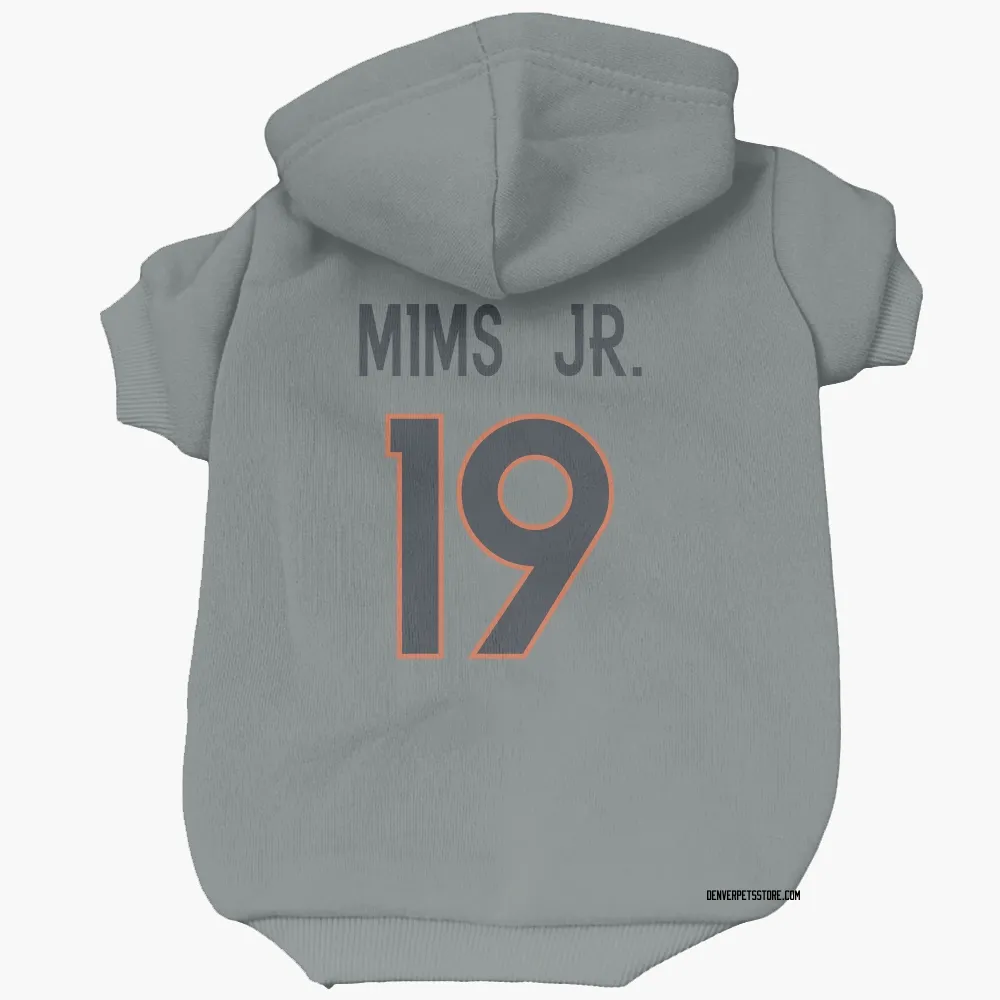 Denver Broncos Marvin Mims Jr. Gray Pet Hoodie for Dog & Cat