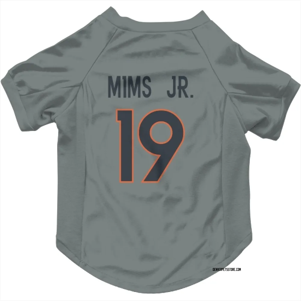 Denver Broncos Marvin Mims Jr. Gray Pet Jersey for Dog & Cat