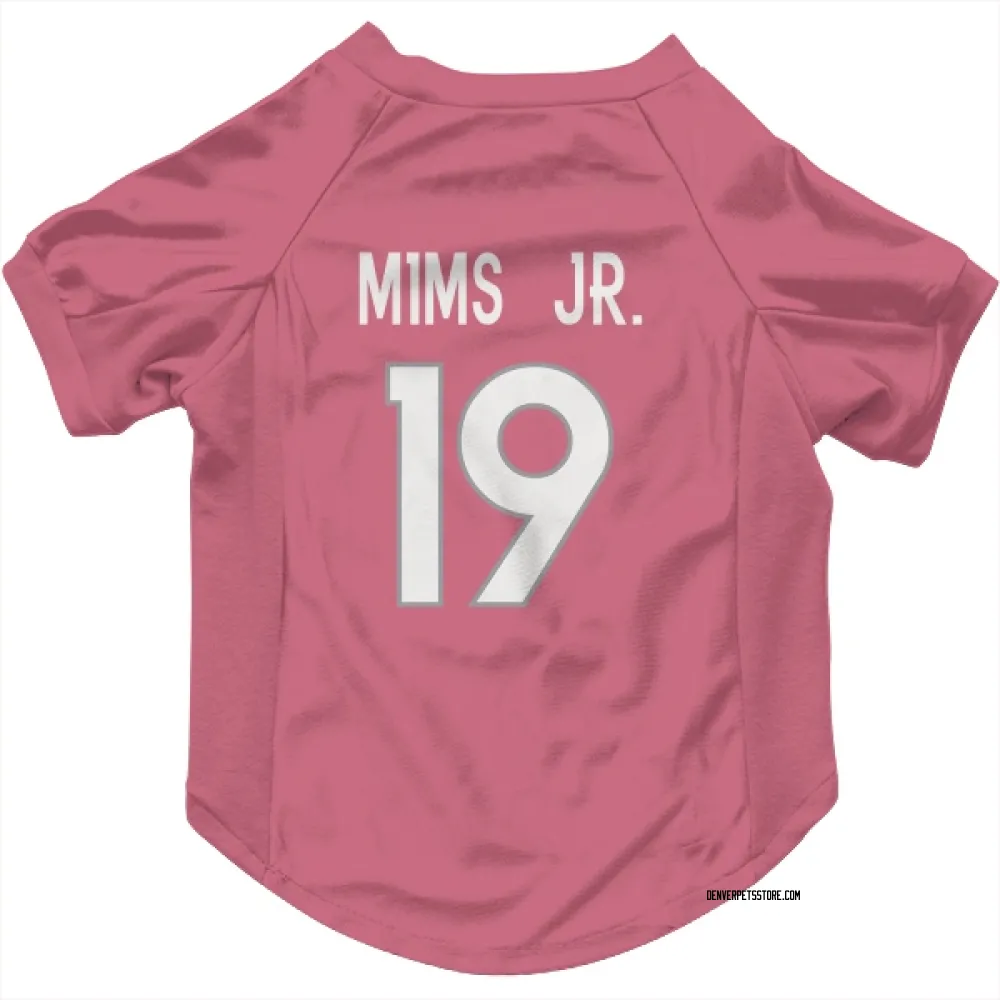 Denver Broncos Marvin Mims Jr. Pink Pet Jersey for Dog & Cat