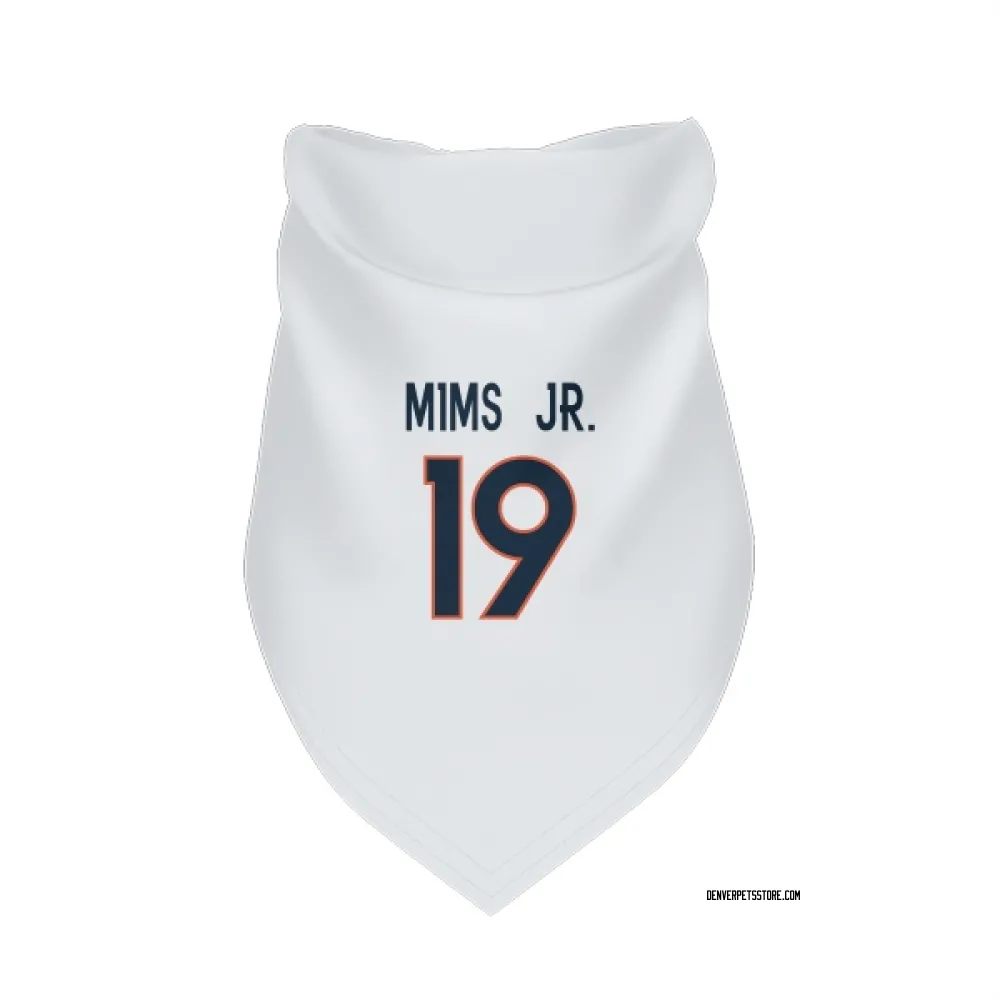 Denver Broncos Marvin Mims Jr. White Pet Bandana for Dog & Cat