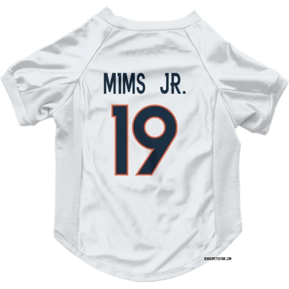 Denver Broncos Marvin Mims Jr. White Pet Jersey for Dog & Cat
