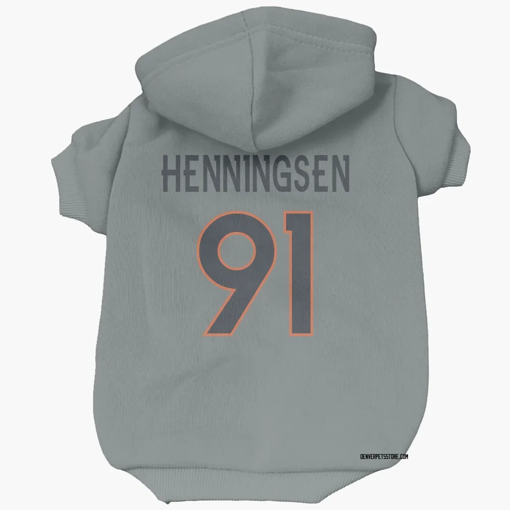 Denver Broncos Matt Henningsen Gray Pet Hoodie for Dog & Cat