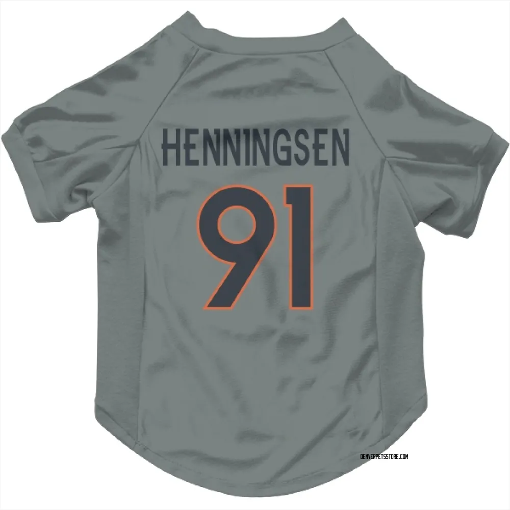 Denver Broncos Matt Henningsen Gray Pet Jersey for Dog & Cat