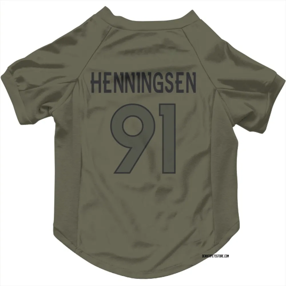 Denver Broncos Matt Henningsen Olive Pet Jersey for Dog & Cat