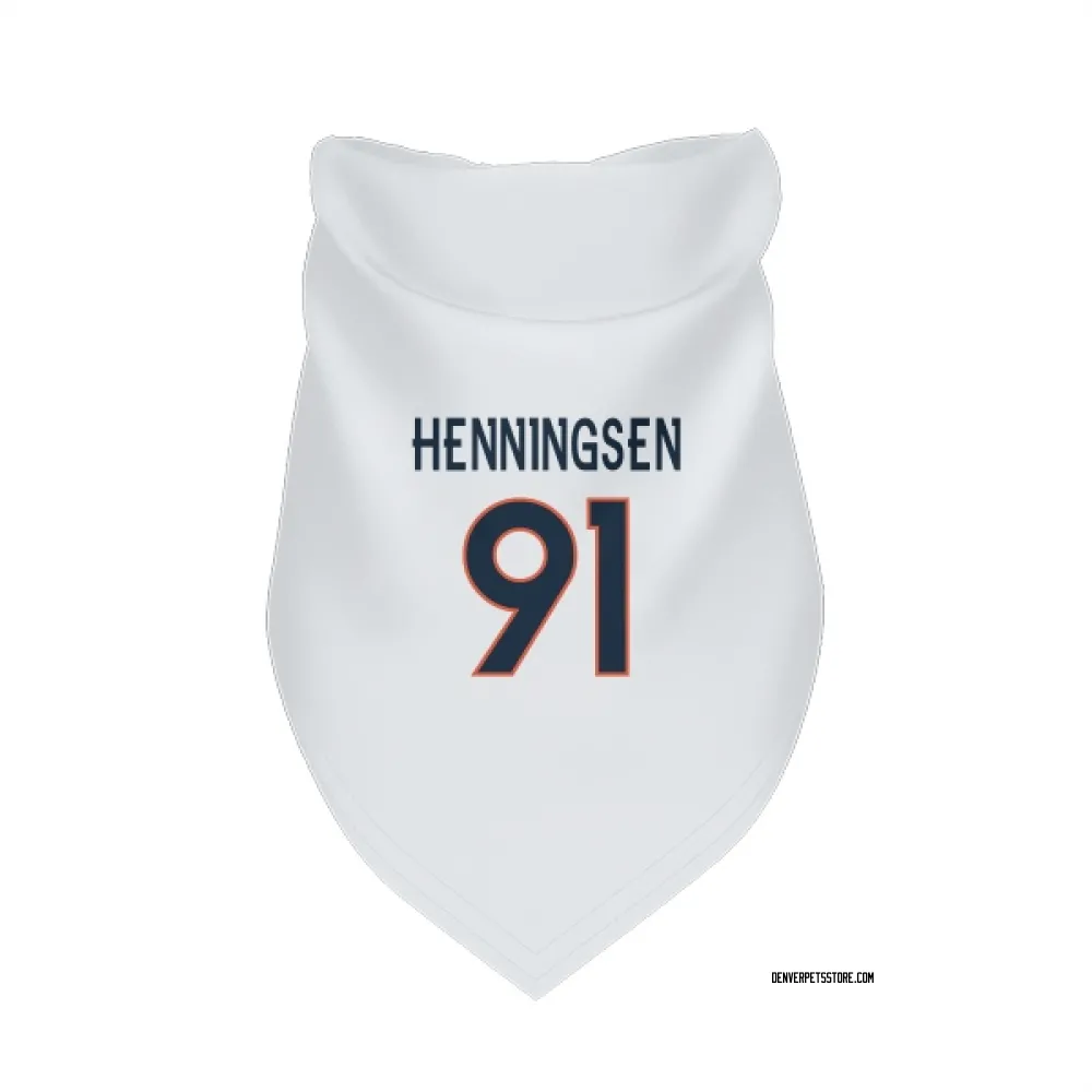 Denver Broncos Matt Henningsen White Pet Bandana for Dog & Cat