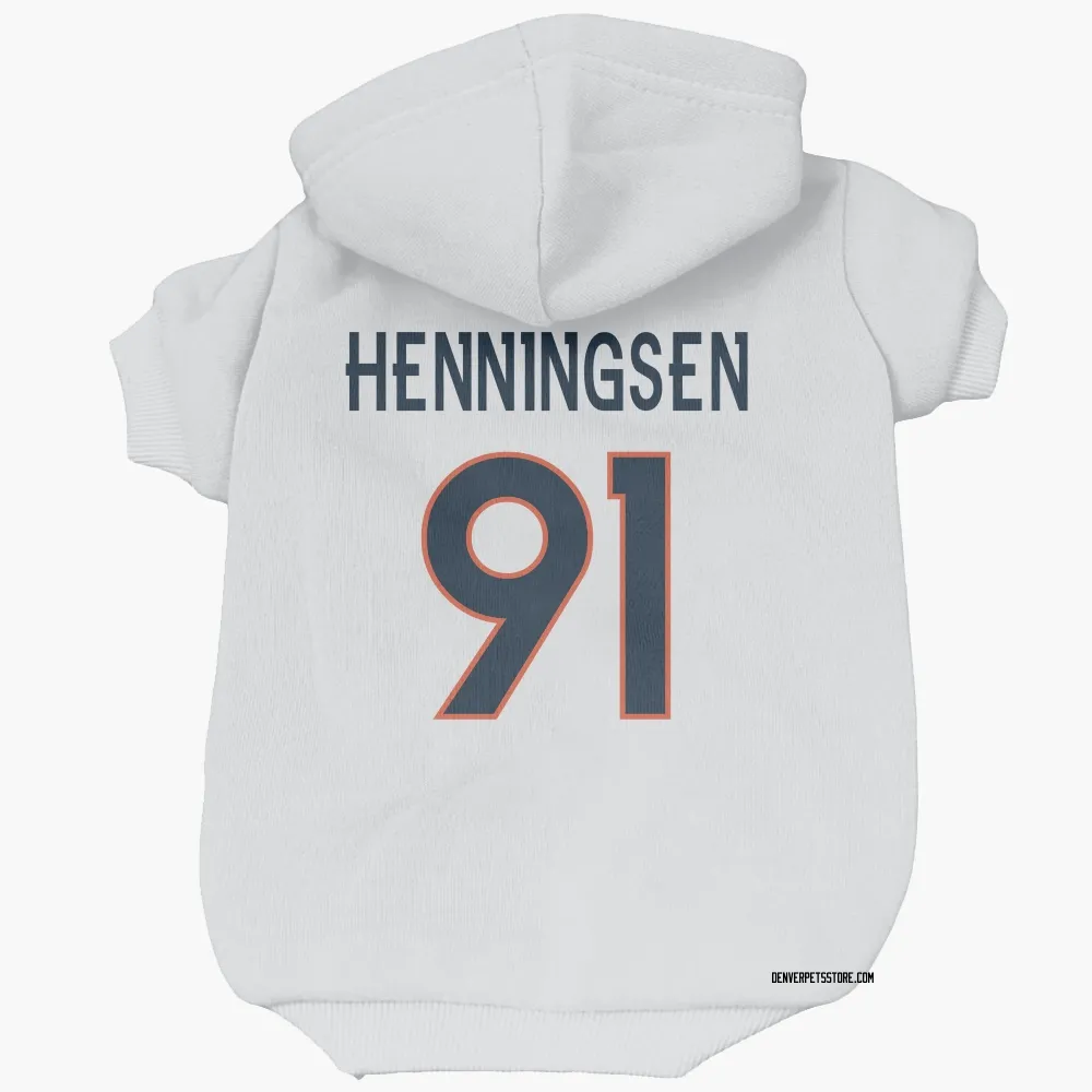Denver Broncos Matt Henningsen White Pet Hoodie for Dog & Cat