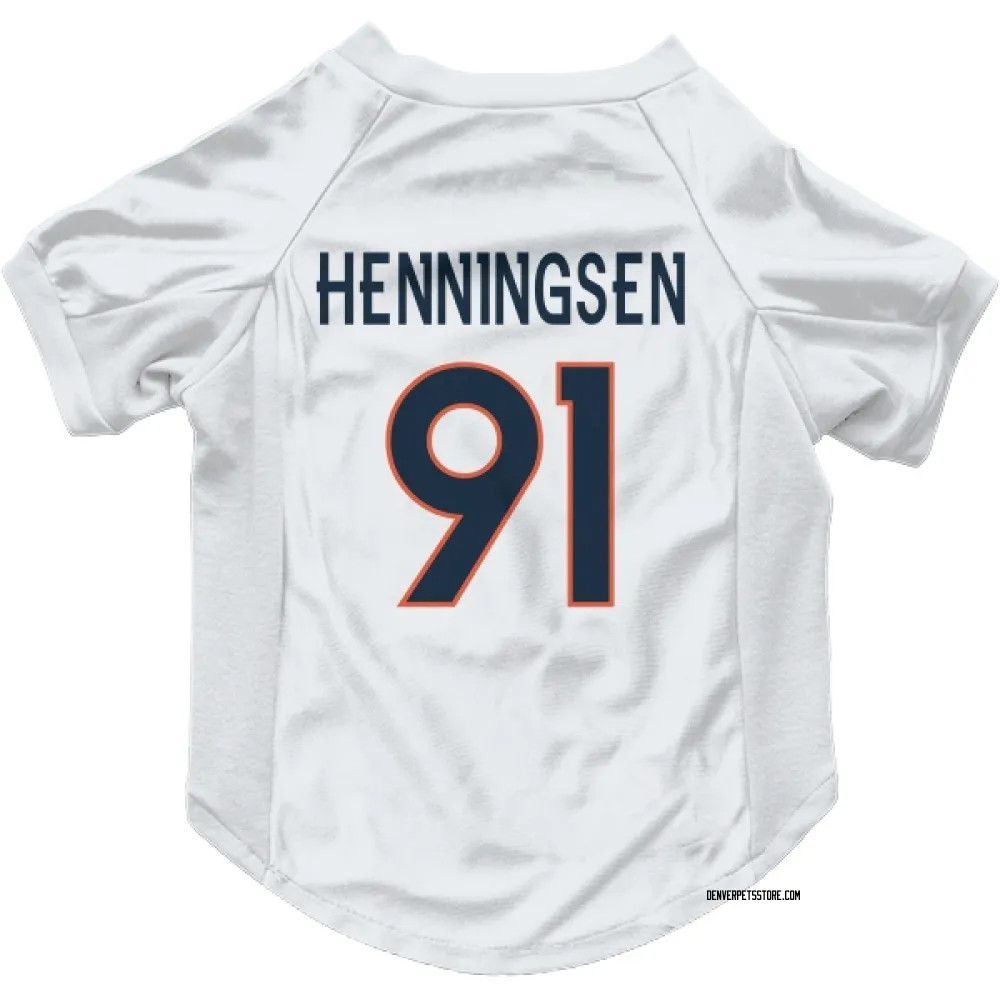 Denver Broncos Matt Henningsen White Pet Jersey for Dog & Cat