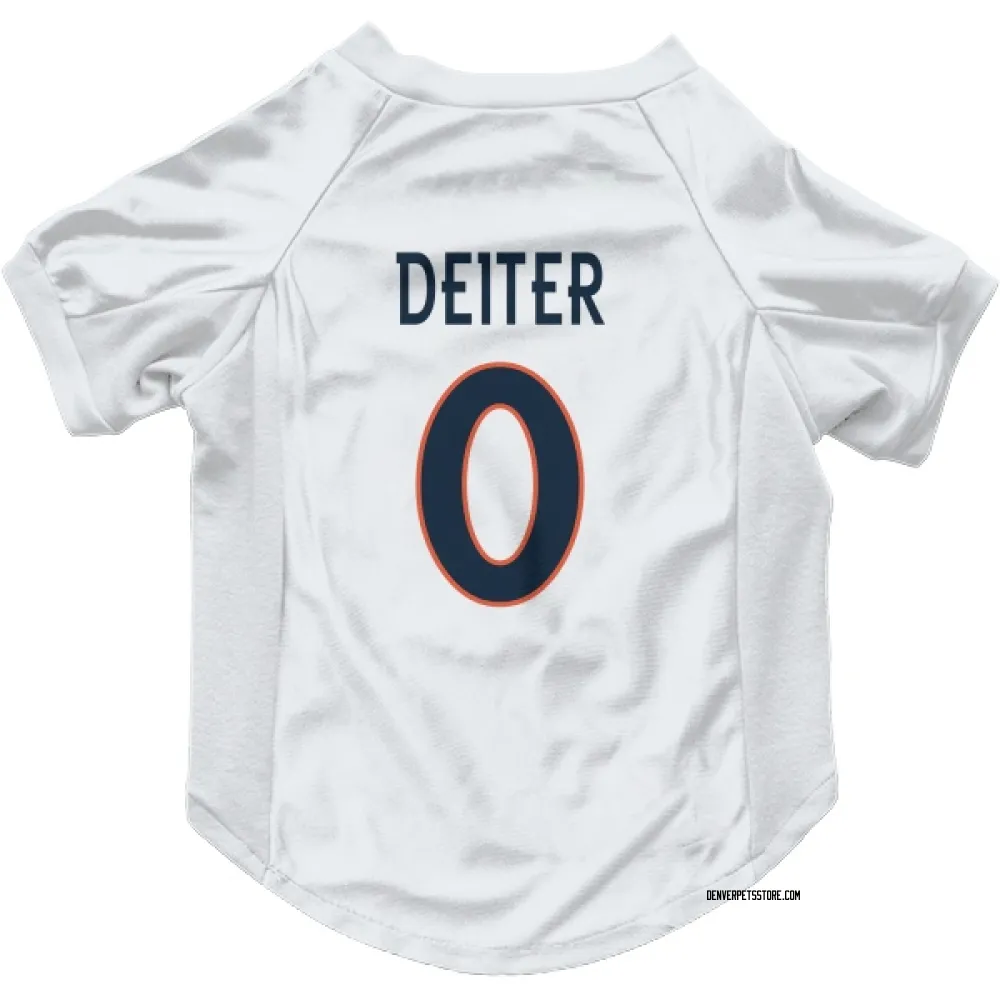 Denver Broncos Michael Deiter White Pet Jersey for Dog & Cat