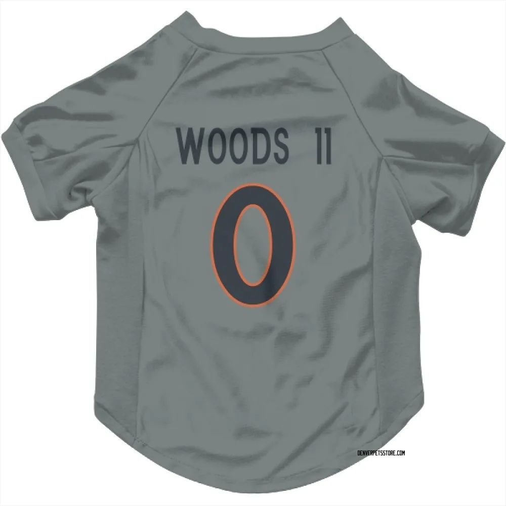 Denver Broncos Michael Woods II Gray Pet Jersey for Dog & Cat