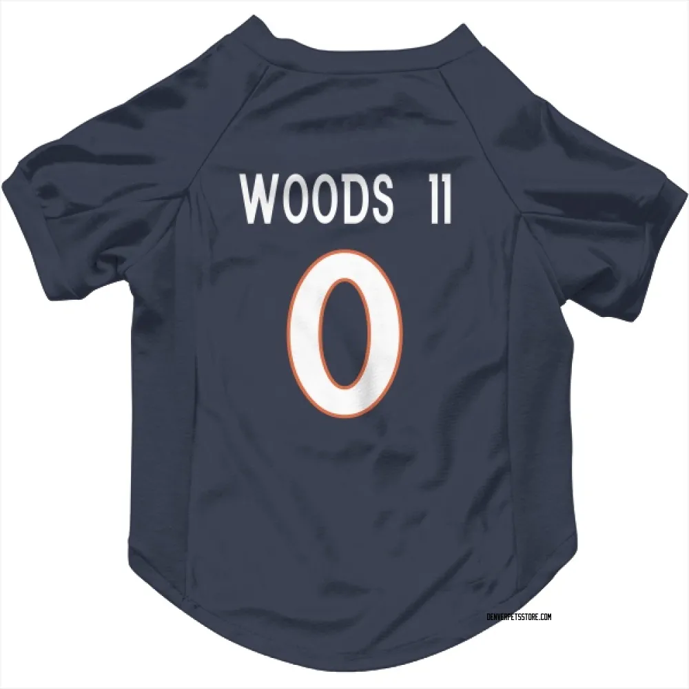 Denver Broncos Michael Woods II Navy Pet Jersey for Dog & Cat