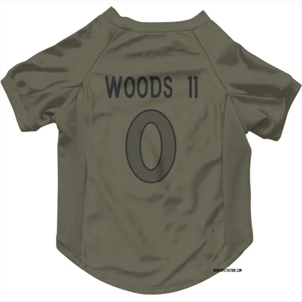 Denver Broncos Michael Woods II Olive Pet Jersey for Dog & Cat