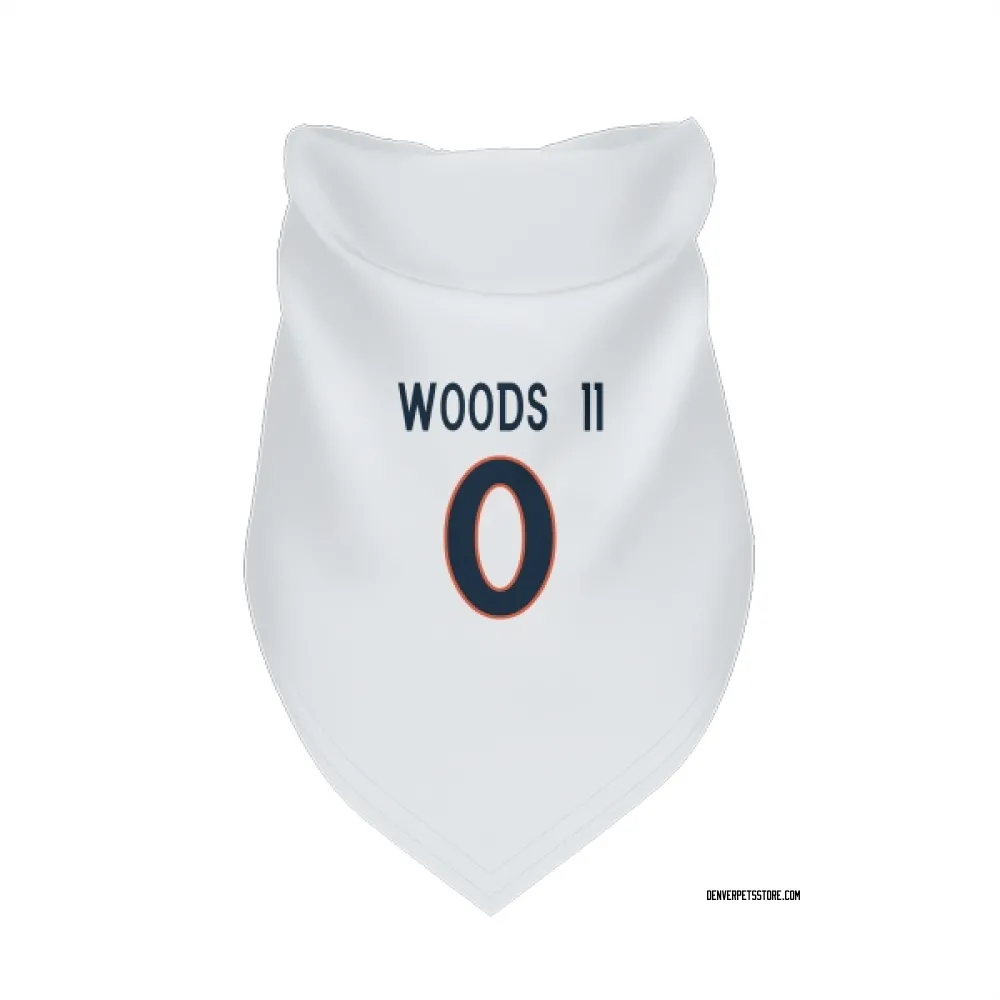 Denver Broncos Michael Woods II White Pet Bandana for Dog & Cat