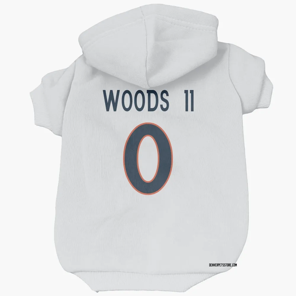 Denver Broncos Michael Woods II White Pet Hoodie for Dog & Cat