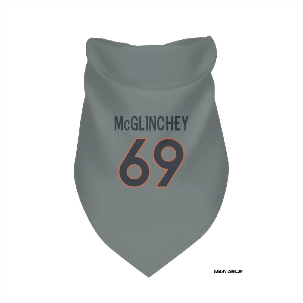 Denver Broncos Mike McGlinchey Gray Pet Bandana for Dog & Cat