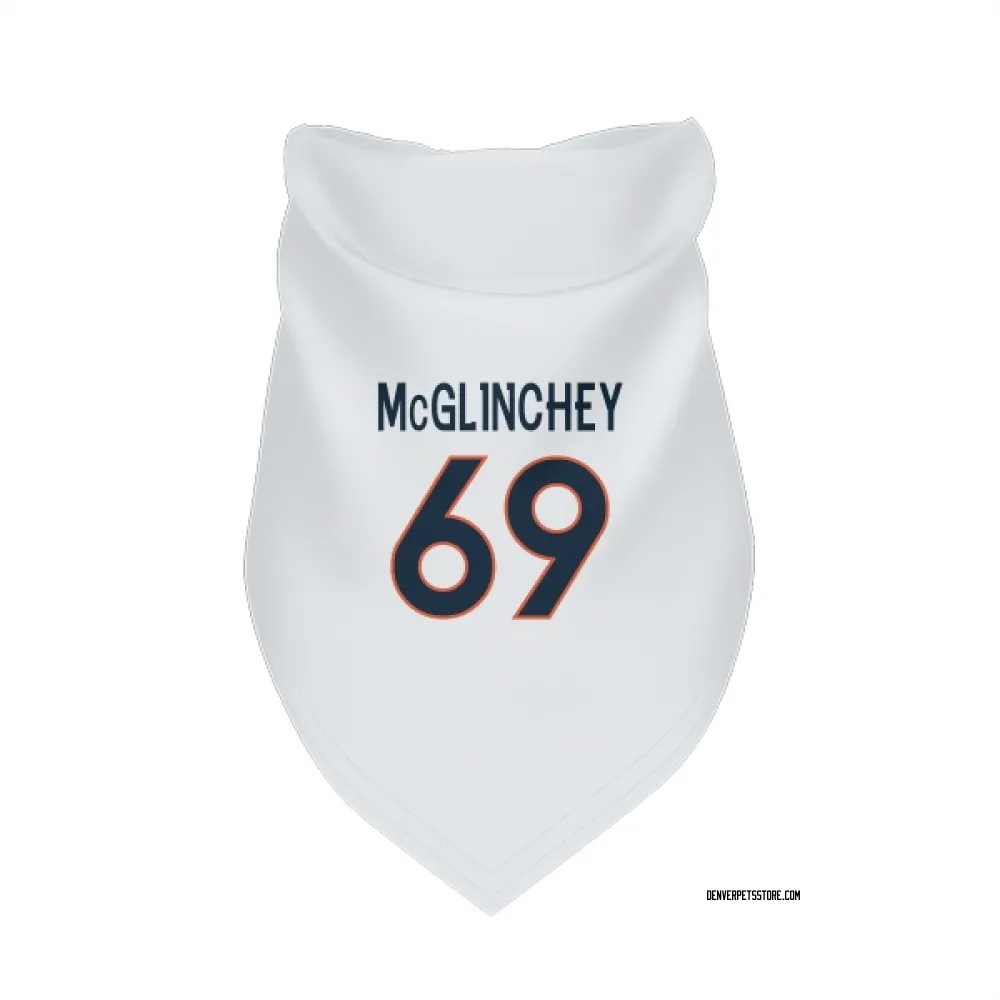 Denver Broncos Mike McGlinchey White Pet Bandana for Dog & Cat