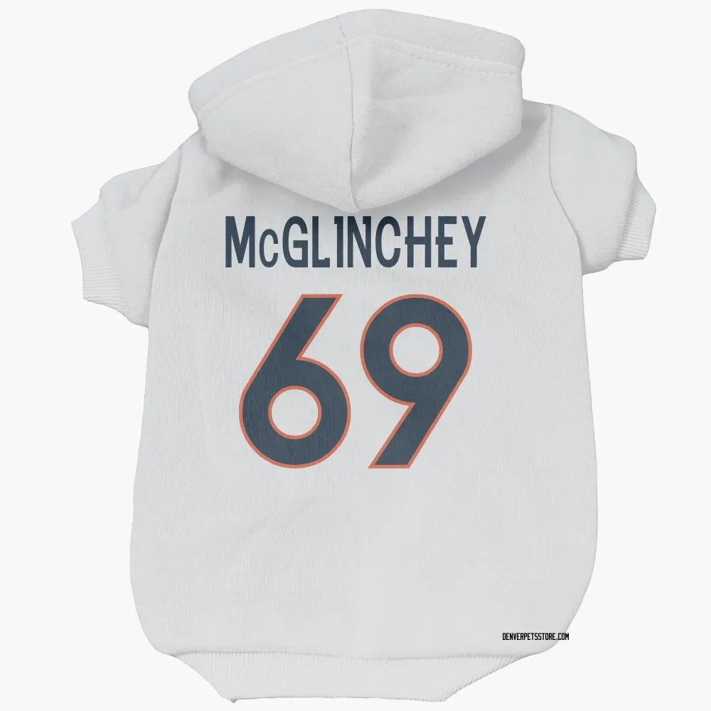 Denver Broncos Mike McGlinchey White Pet Hoodie for Dog & Cat