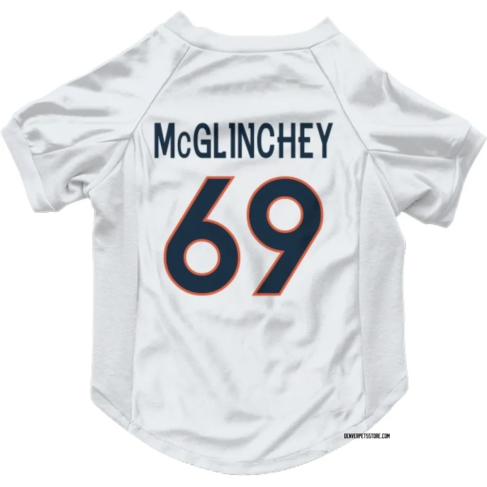 Denver Broncos Mike McGlinchey White Pet Jersey for Dog & Cat