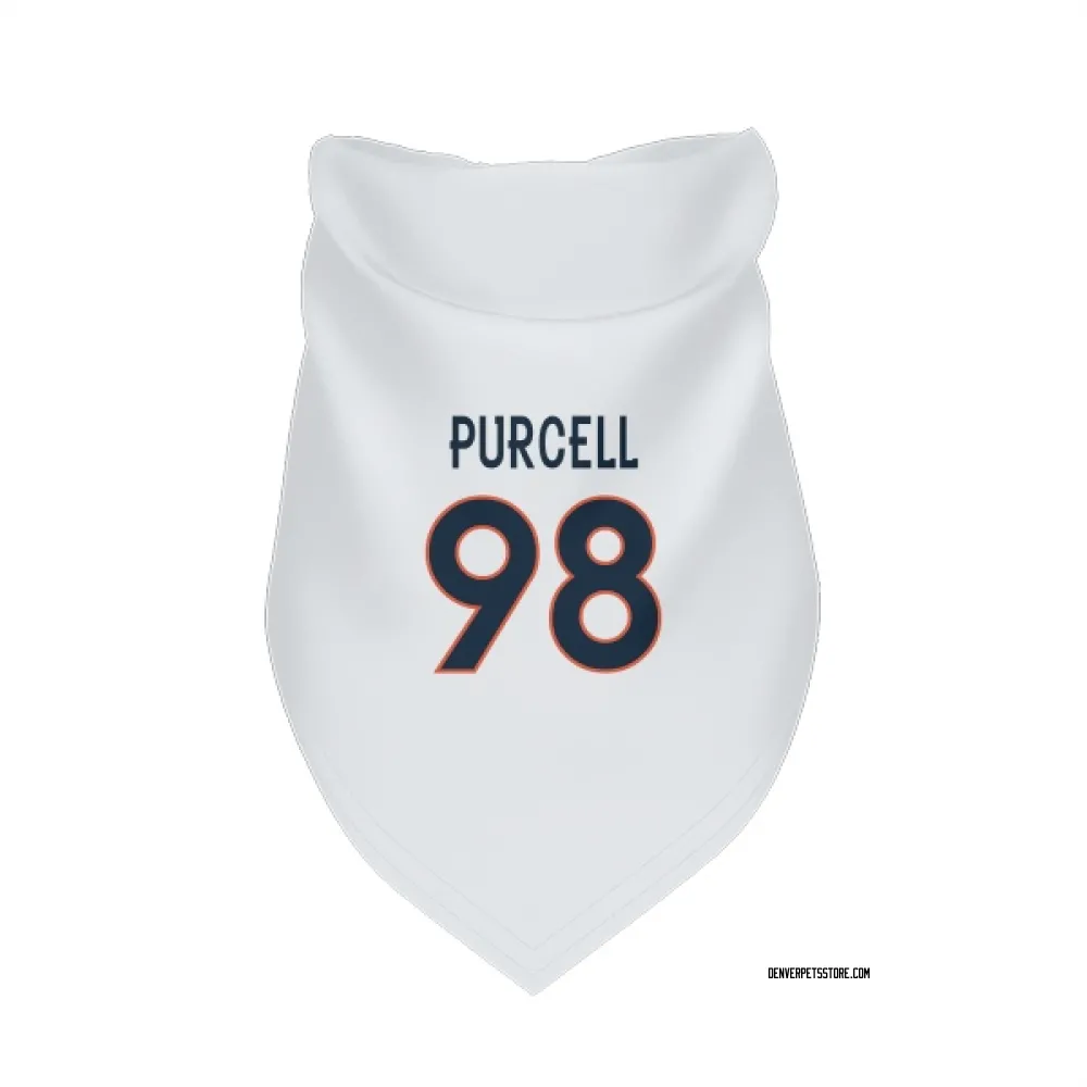 Denver Broncos Mike Purcell White Pet Bandana for Dog & Cat
