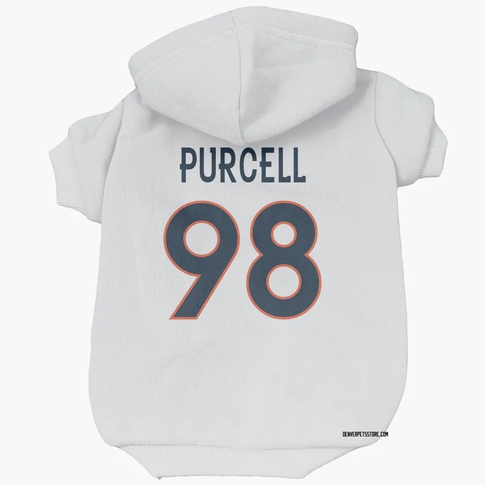 Denver Broncos Mike Purcell White Pet Hoodie for Dog & Cat