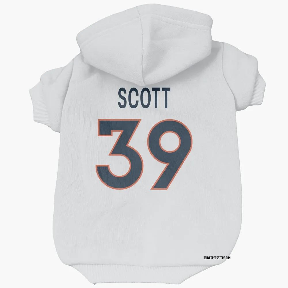Denver Broncos Miles Scott White Pet Hoodie for Dog & Cat